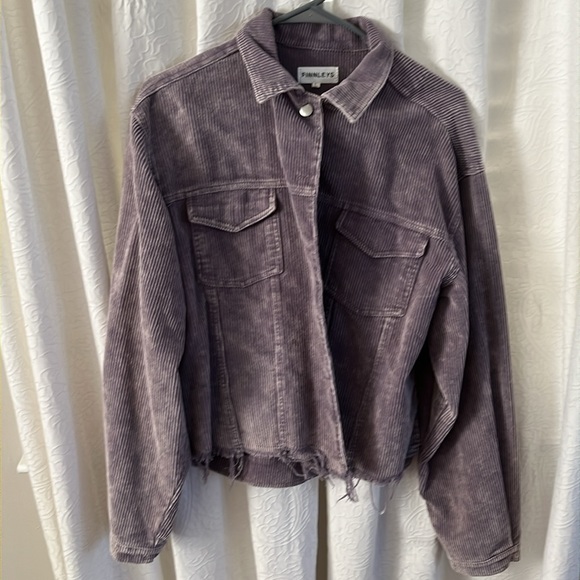 Purple cropped corduroy jacket - Picture 3 of 3
